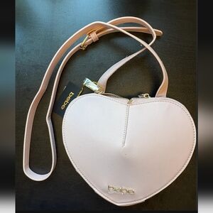 Bebe Malou Pink Heart Crossbody Bag with Adjustable Strap
